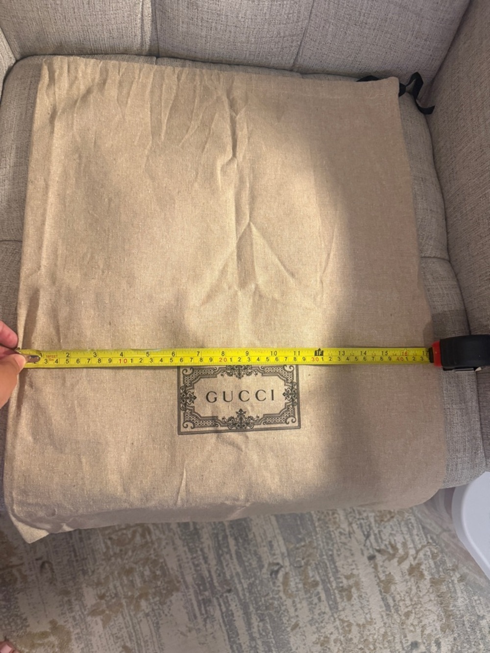 Gucci Dust Drawstring Bag Beige authentic - Picture 7 of 12